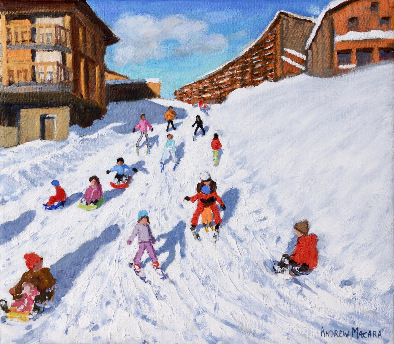 Karácsonyi szánkózás, Les Arcs alkotó: Andrew Macara