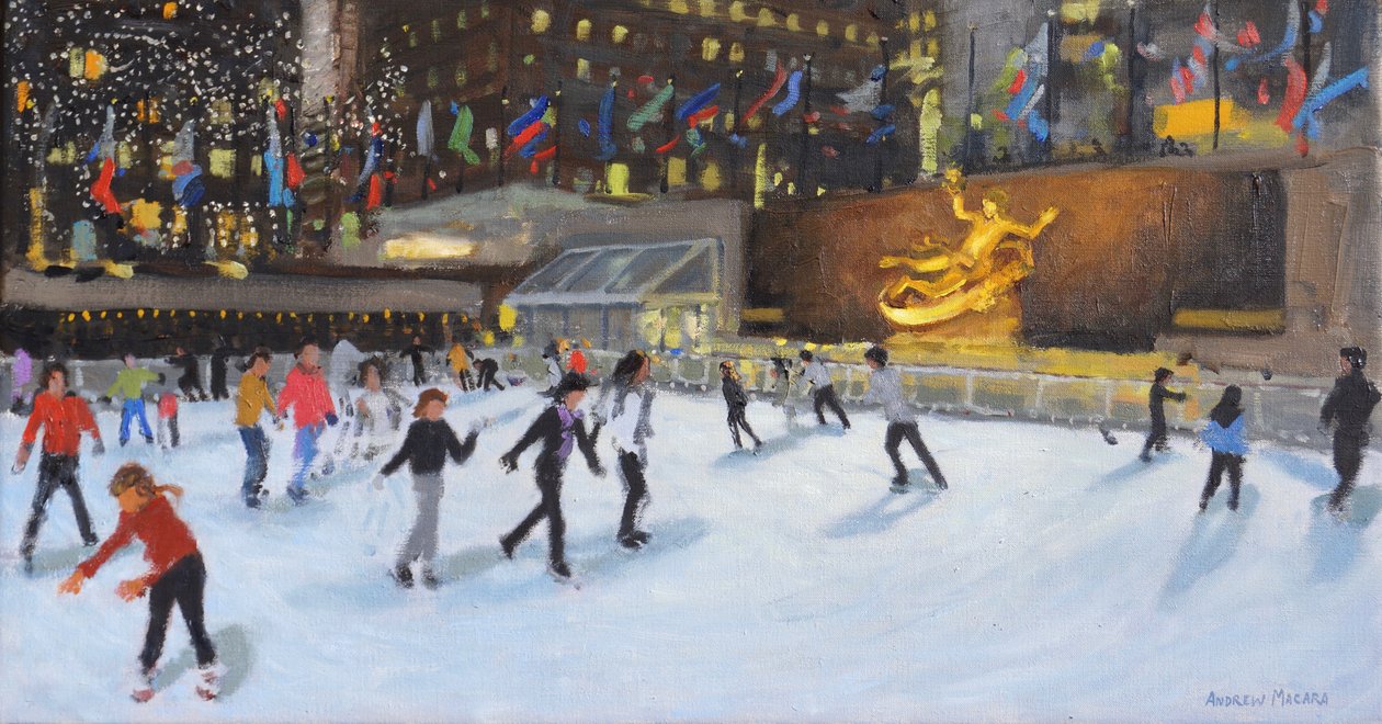 Este, Rockefeller jégpálya, New York, alkotó: Andrew Macara