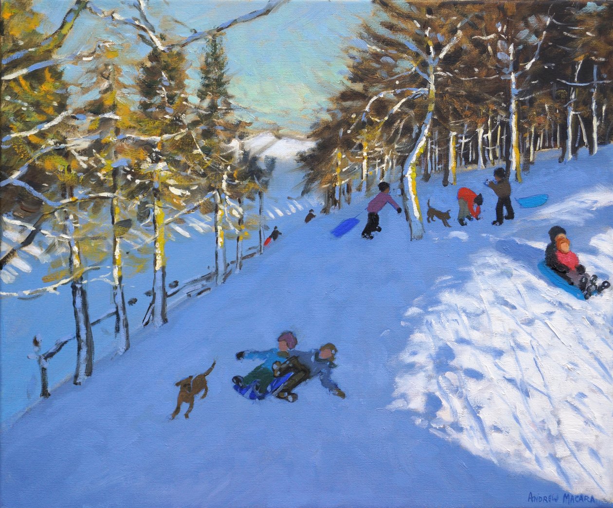Családi szánkózás, Youlgreave, Derbyshire. 2016, alkotó: Andrew Macara