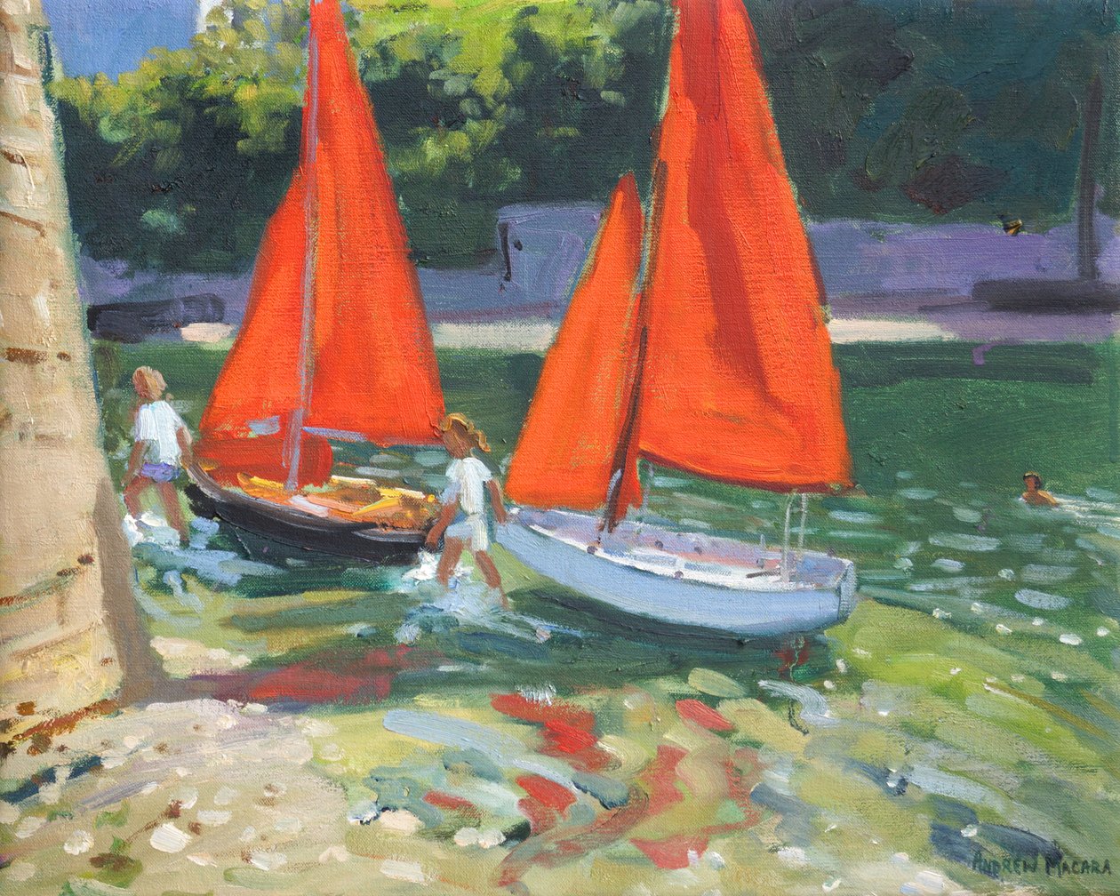 Lányok vitorlás hajókkal Looe, 2014, alkotó: Andrew Macara
