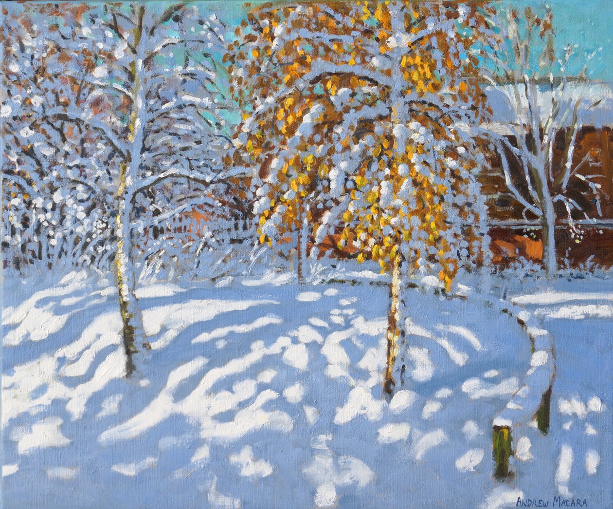 Arany levelek télen, Normanton, Derby, (olaj, vászon) alkotó: Andrew Macara