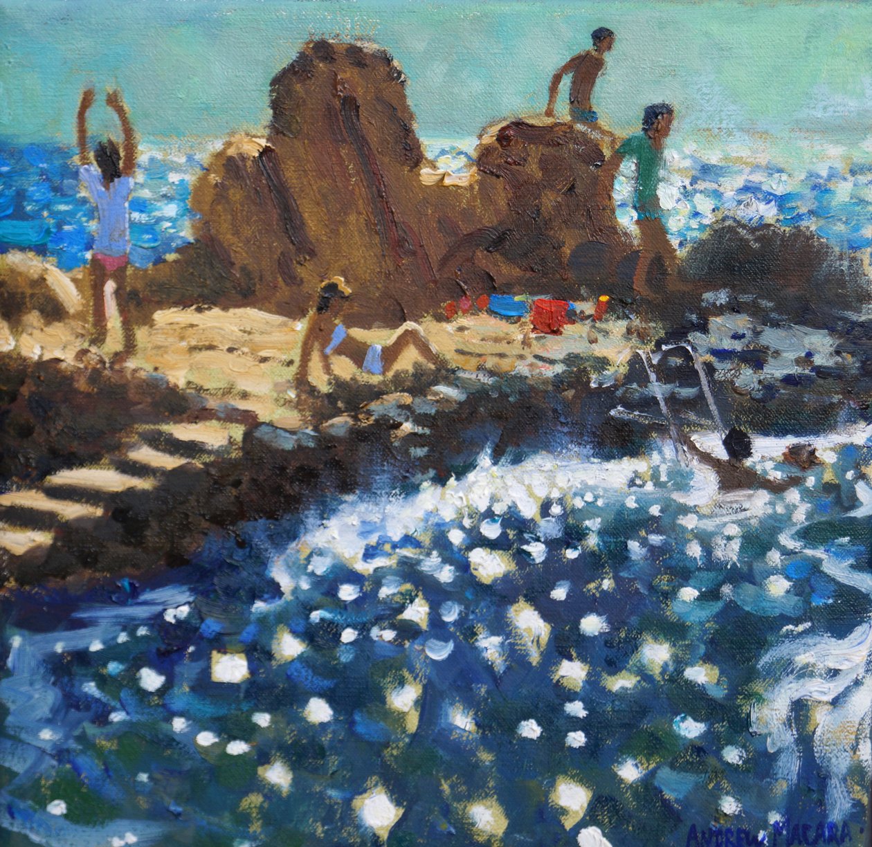 Tengeri csillogás, Rovinj, 2016 (olaj, vászon) alkotó: Andrew Macara