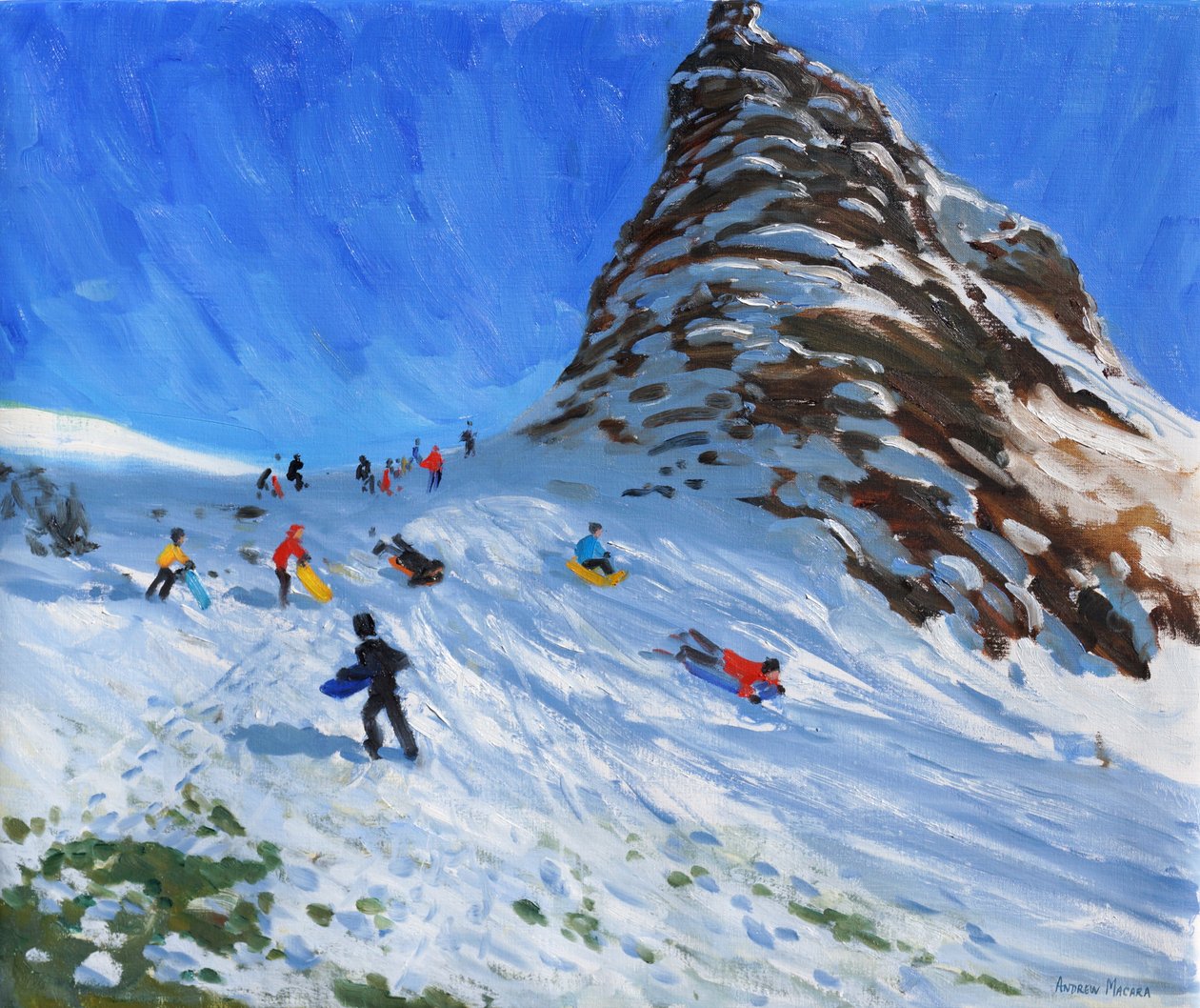 Szánkózás, Chrome Hill, Derbyshire, Peak; Kerület; alkotó: Andrew Macara