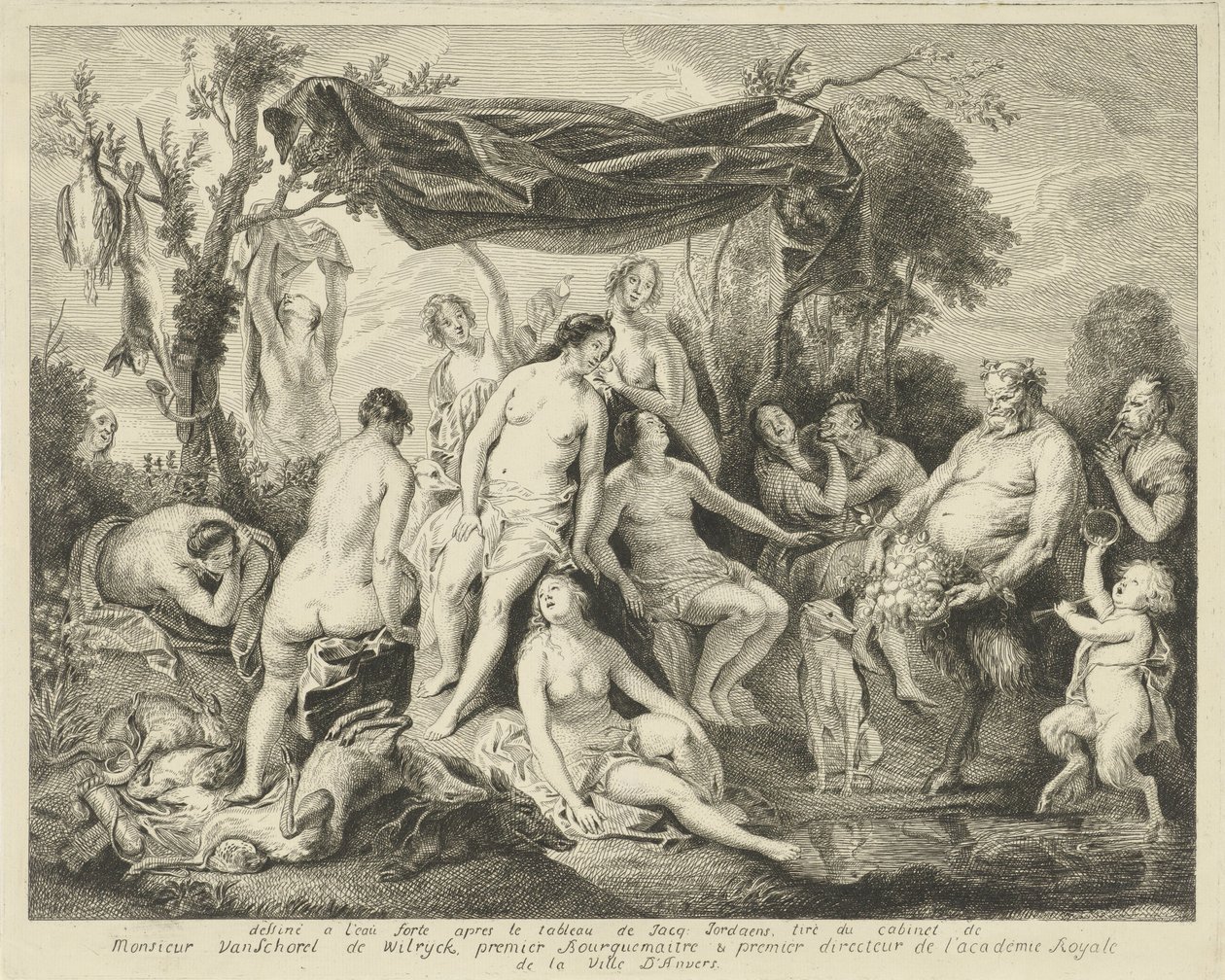 Fürdő Diana en Silenus alkotó: Andries Lens