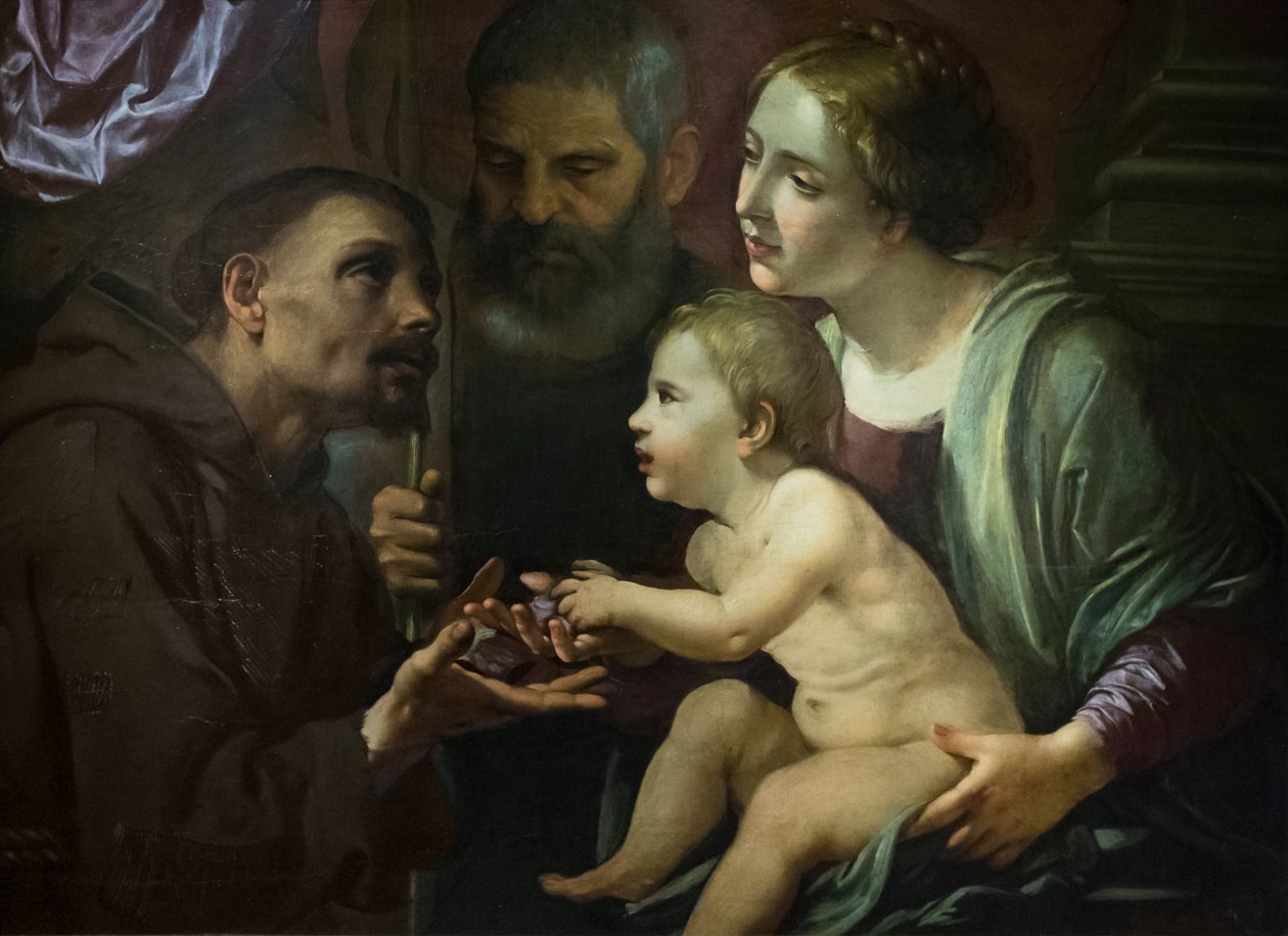 Szent család Assisi Szent Ferenccel alkotó: Angelo Caroselli