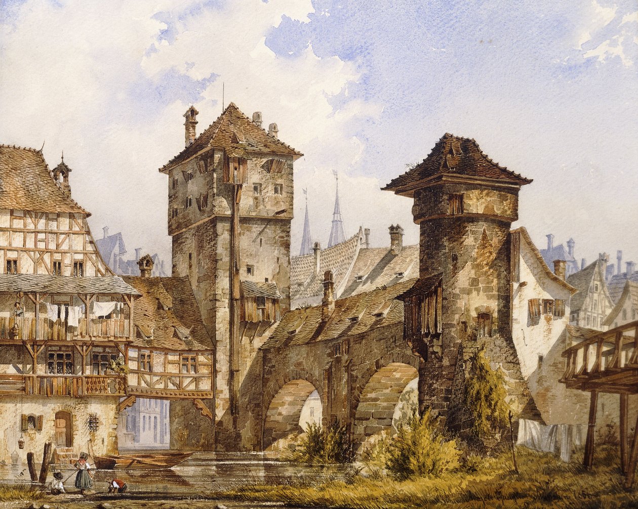 Nürnbergi kilátás, 1856 alkotó: Angelo Quaglio