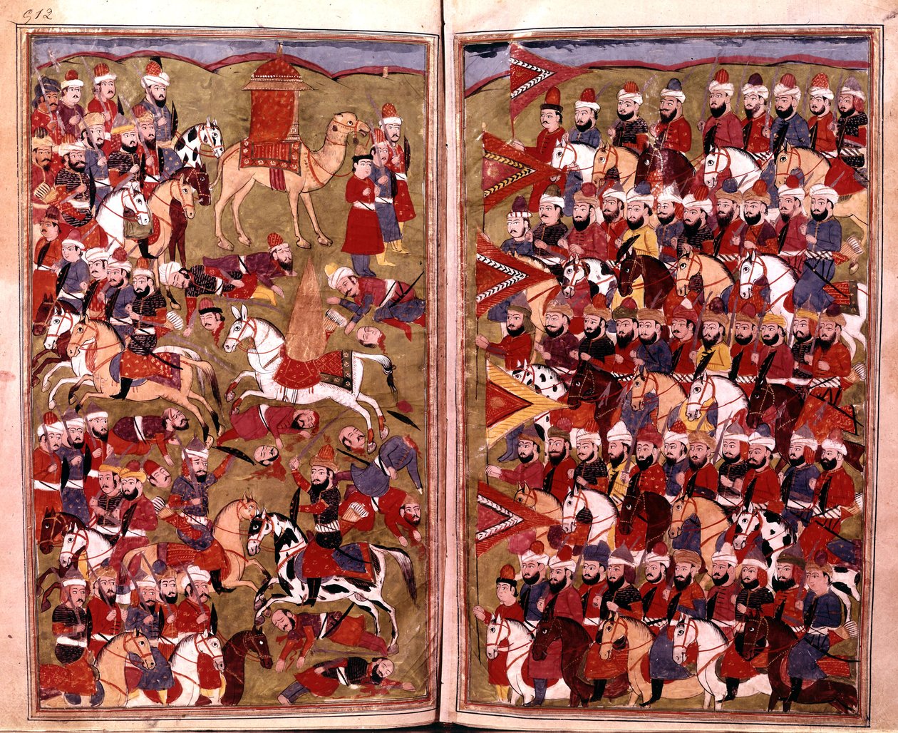 Aicha hadserege a djamali csatában 656-ban, illusztráció Hamla-i-Haydariból, Mirza Muhammad Rafi Bazil, 1808 alkotó: Indian School