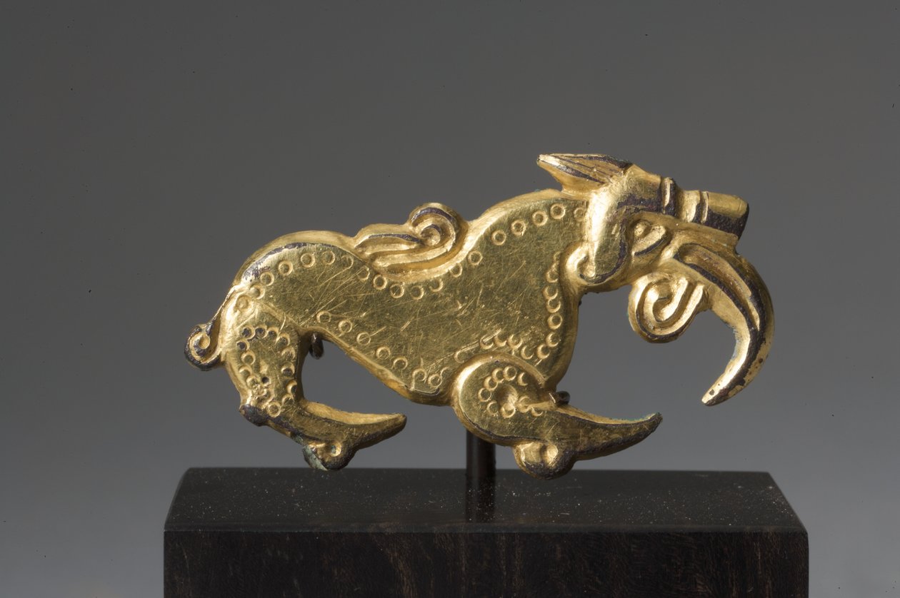 Zoomorf övillesztés (aranyozott bronz) alkotó: Anglo Saxon