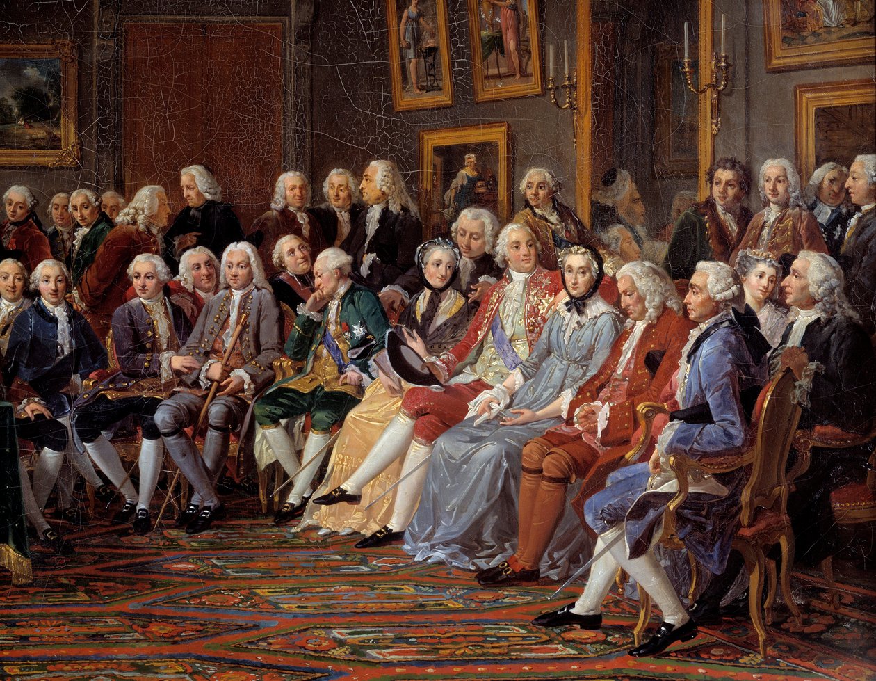 Madame Geoffrin szalonja, részlet alkotó: Anicet Charles Lemonnier