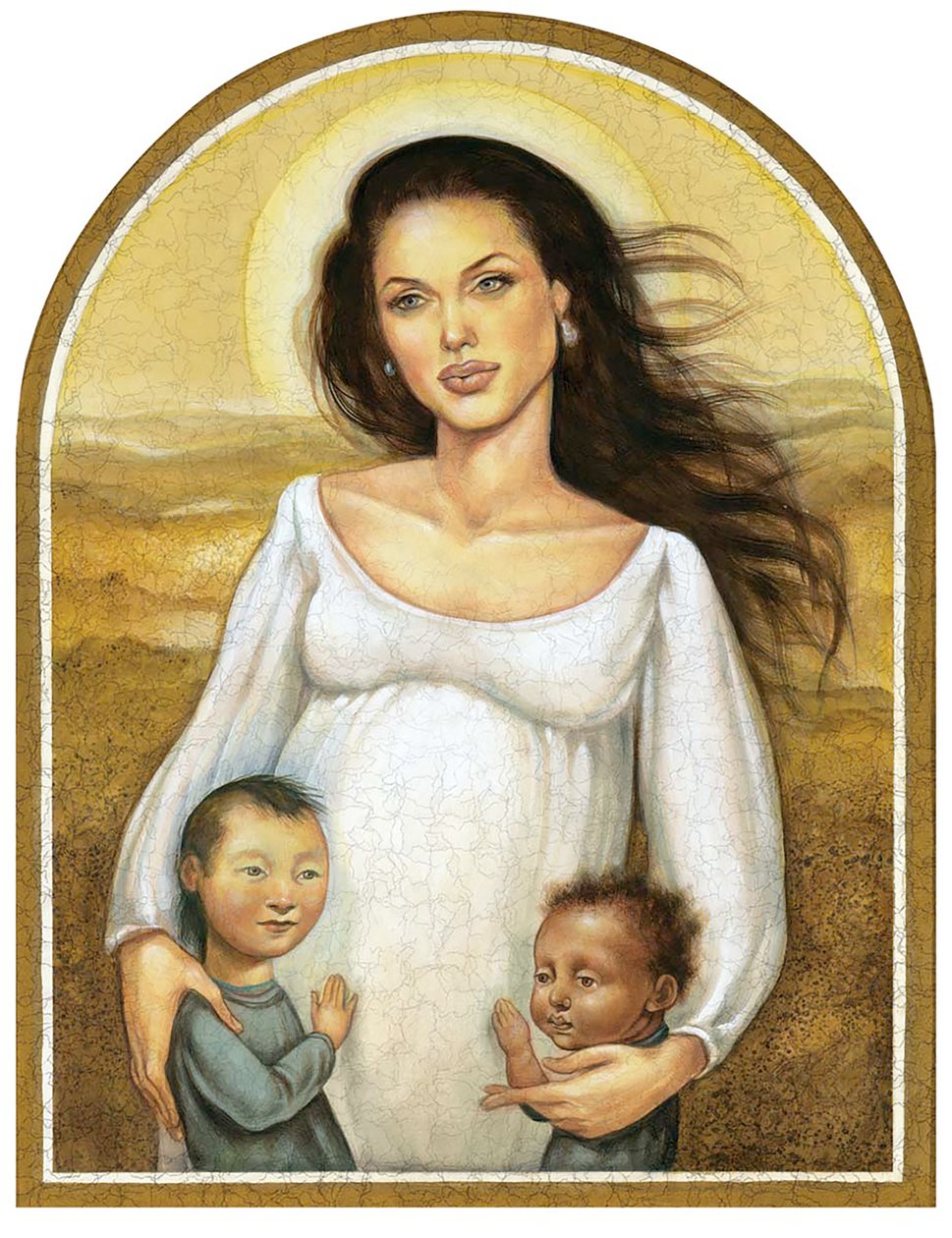 Angelina Jolie, 2004 (akril, illusztrációs karton) alkotó: Anita Kunz