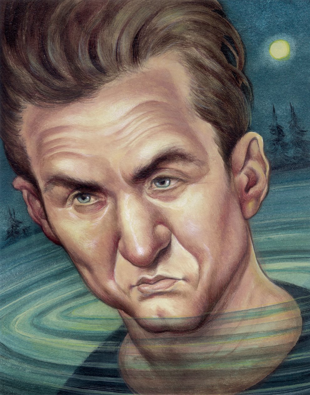 Sean Penn, 2003 (akril, illusztrációs karton) alkotó: Anita Kunz