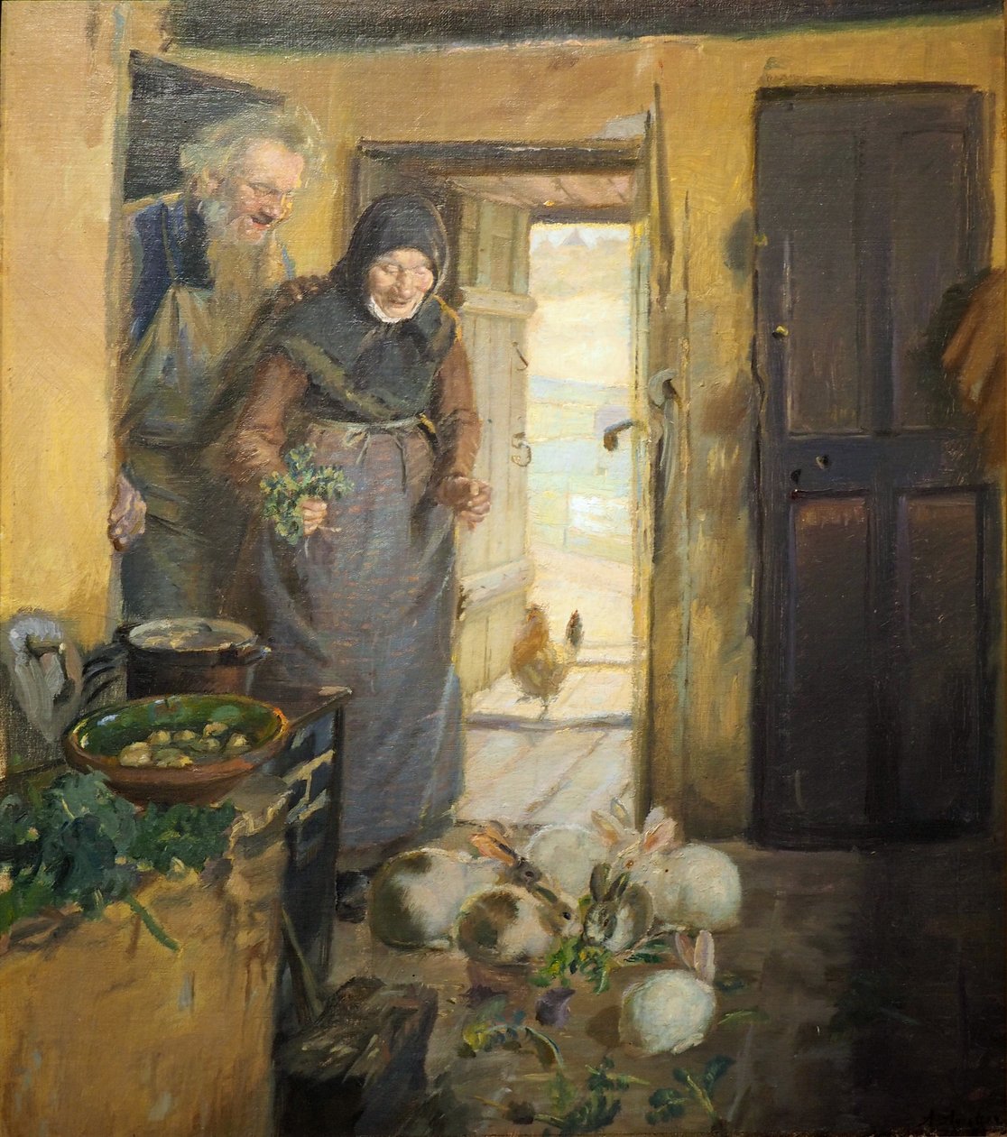 Öreg pár nyúl alkotó: Anna Ancher