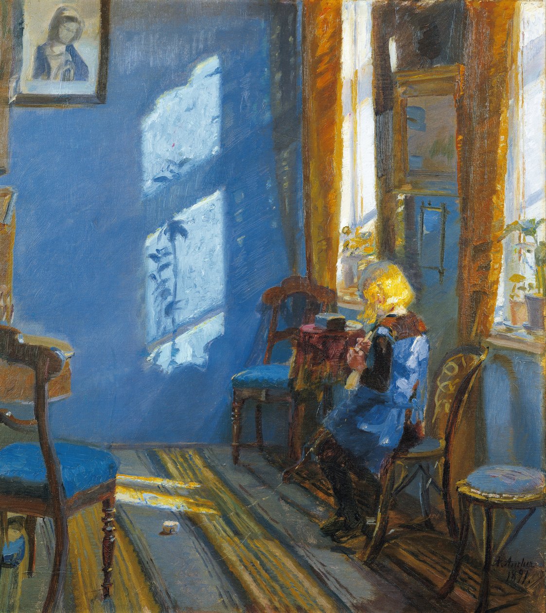 Napfény a kék szobában alkotó: Anna Ancher