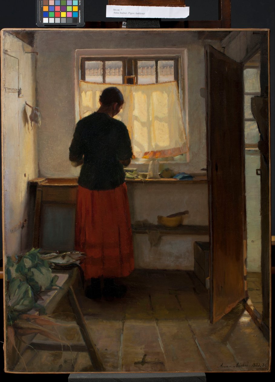 A szobalány a konyhában alkotó: Anna Ancher