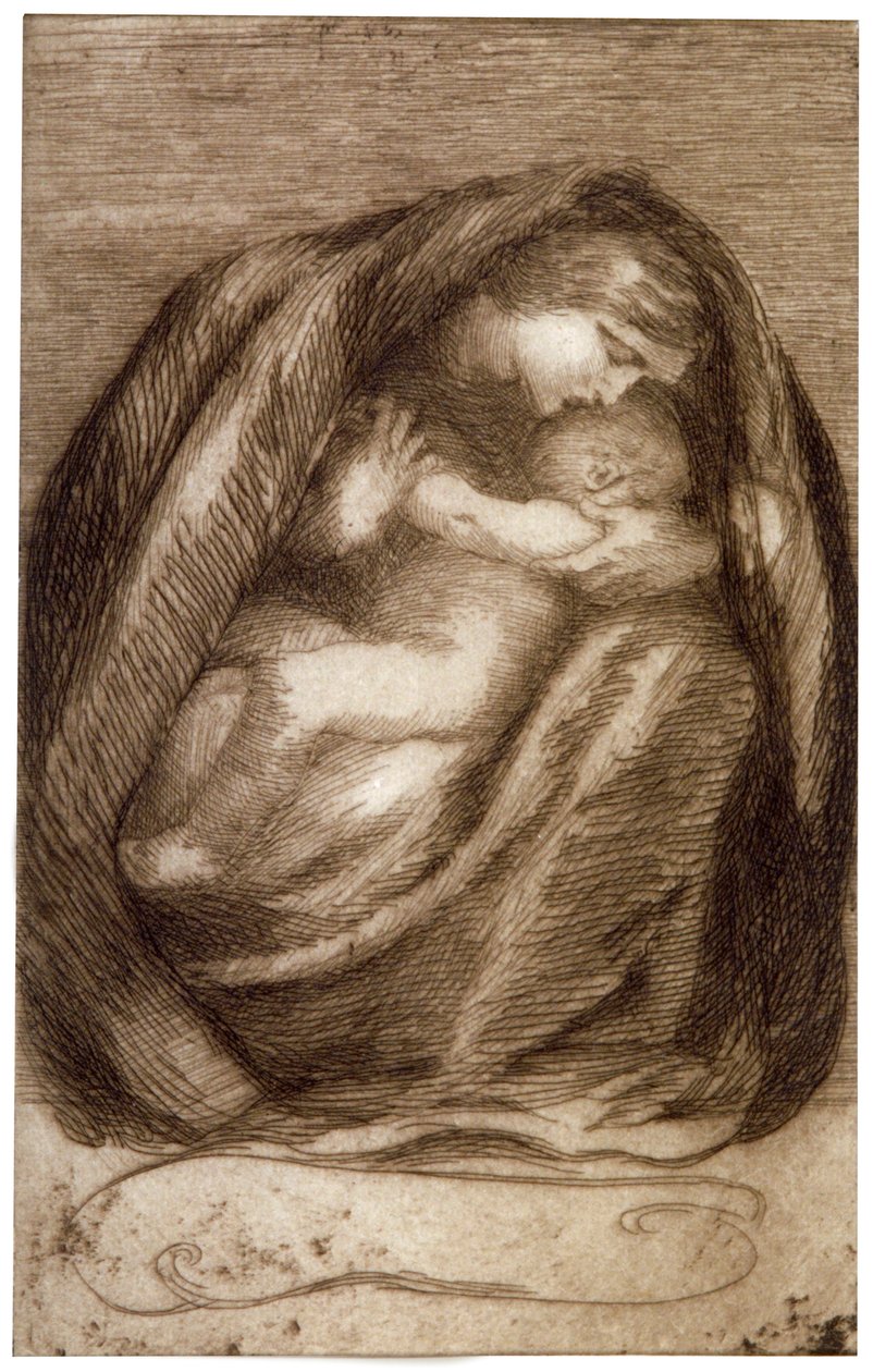 „Anya és gyermeke”, 1911 alkotó: Anna Lea Merritt