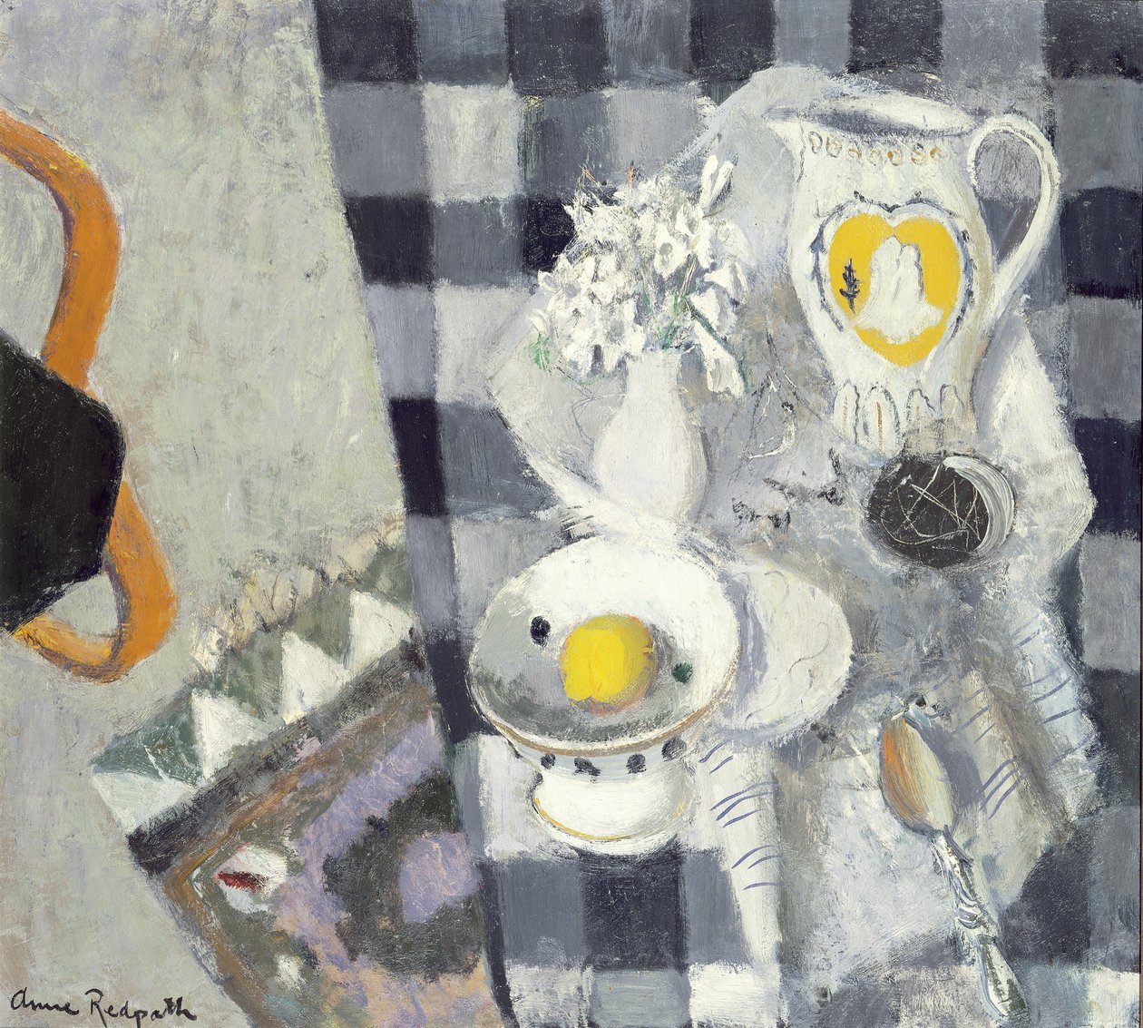 Fekete-fehér csekk alkotó: Anne Redpath