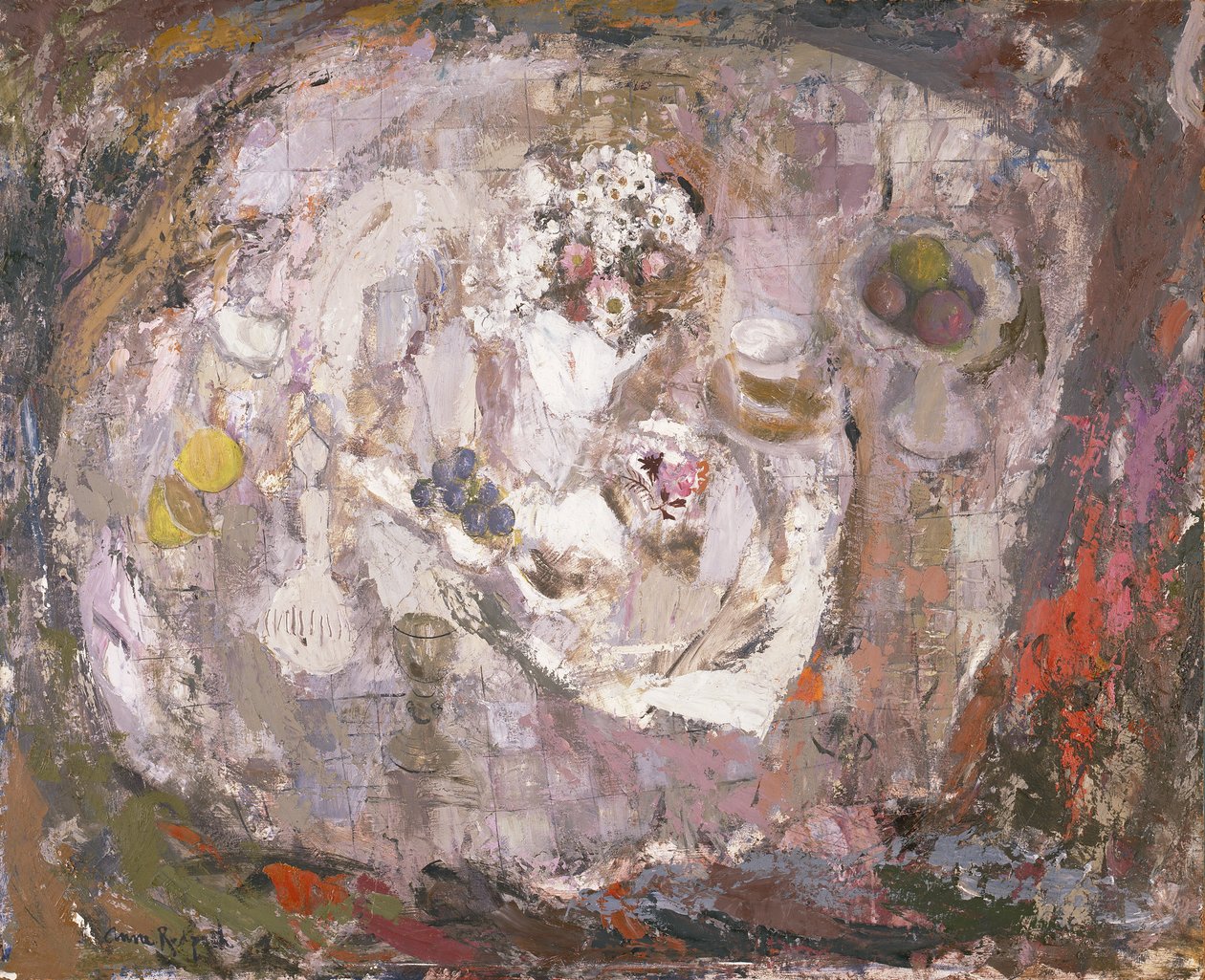 Asztallap, 1961 körül (olaj, farostlemez) alkotó: Anne Redpath