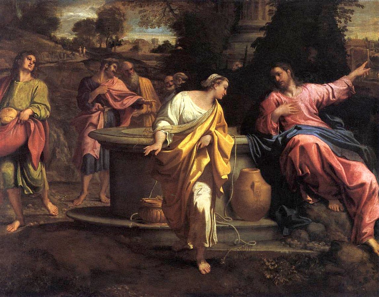 A szamaritánus nő a kútnál alkotó: Annibale Carracci
