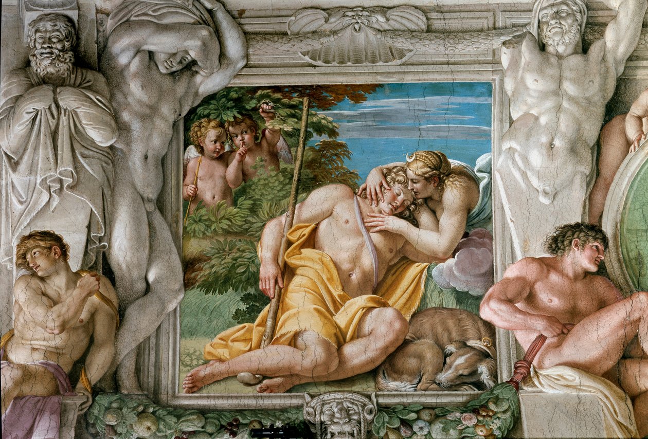 Diana és Endymion (freskó alkotó: Annibale Carracci