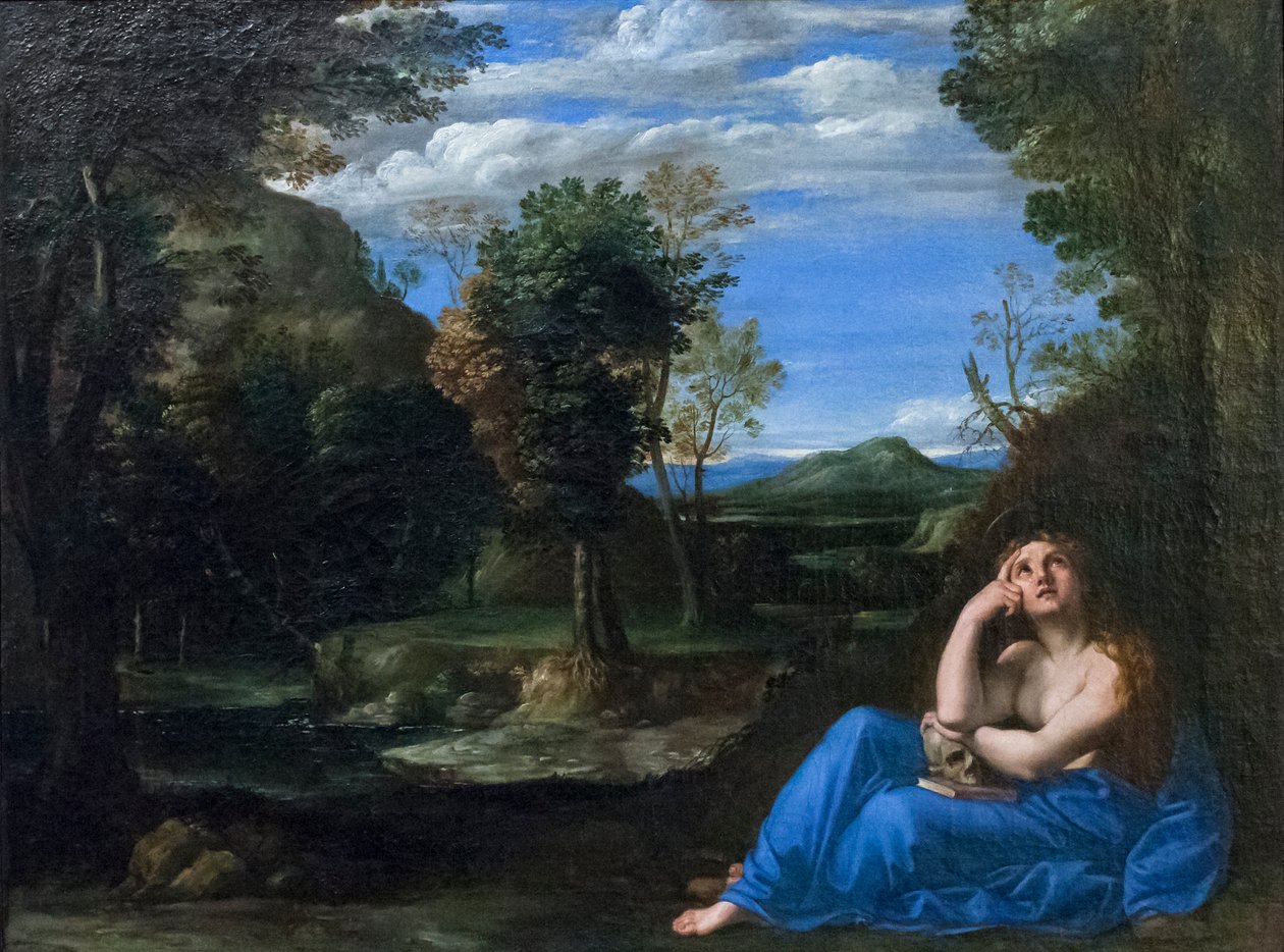 Táj a bűnbánó Magdolnával alkotó: Annibale Carracci