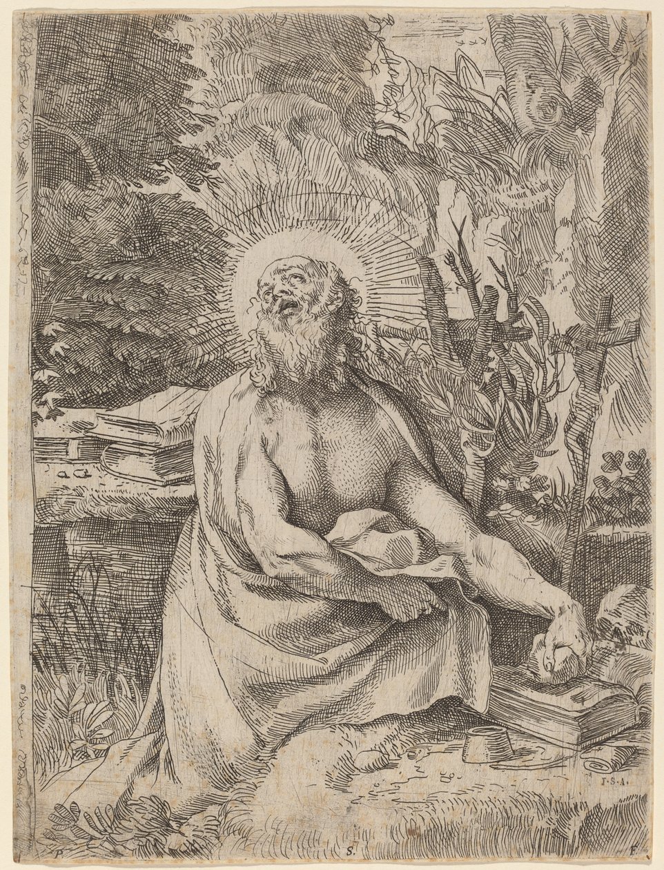 Szent Jeromos a vadonban alkotó: Annibale Carracci