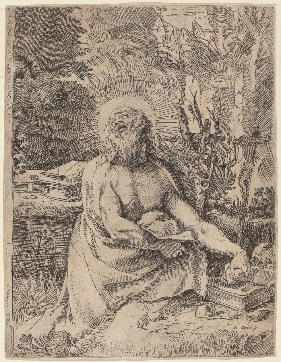 Szent Jeromos a vadonban alkotó: Annibale Carracci