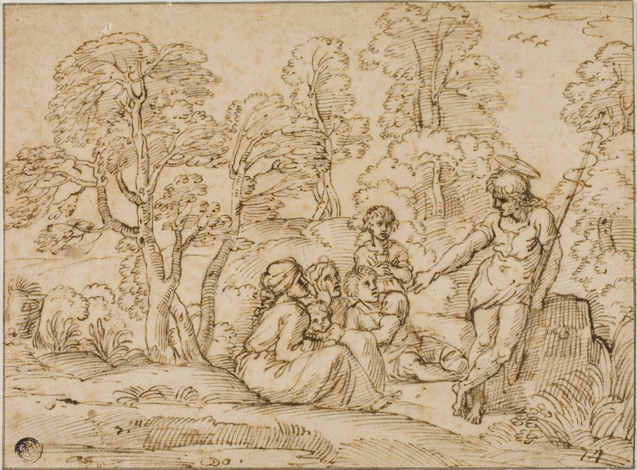 Keresztelő Szent János prédikációja alkotó: Annibale Carracci
