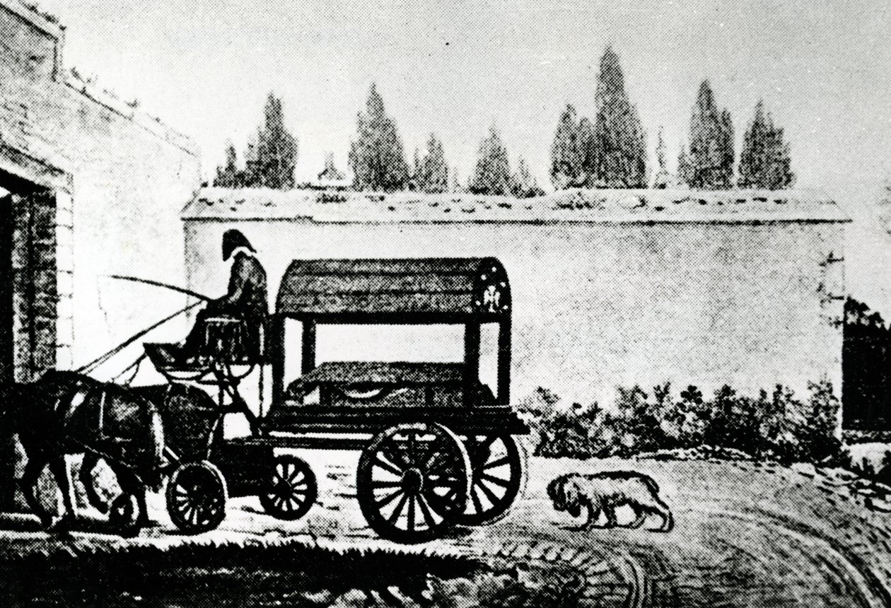 Mozart koporsója, majd egy kutya, 1791 körül alkotó: Unbekannt Unbekannt