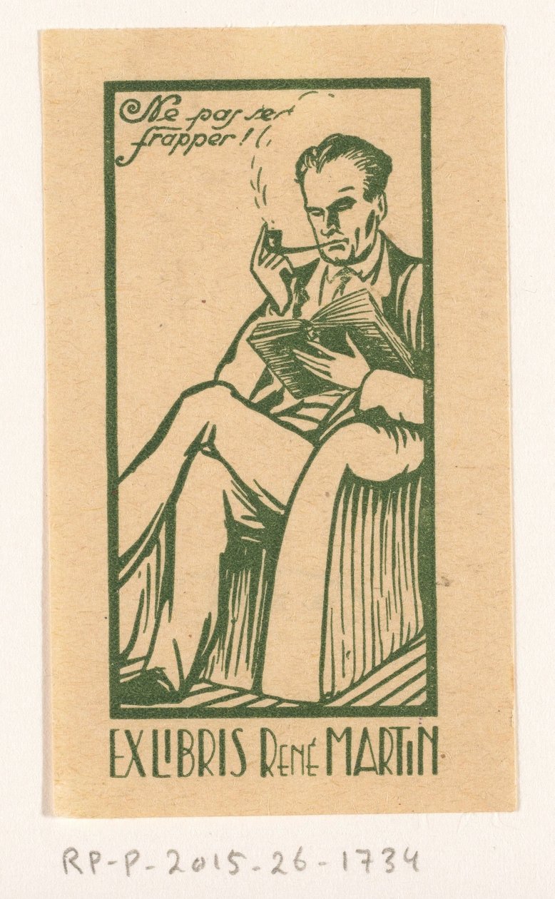 Ex libris van René Martin alkotó: Anonymous