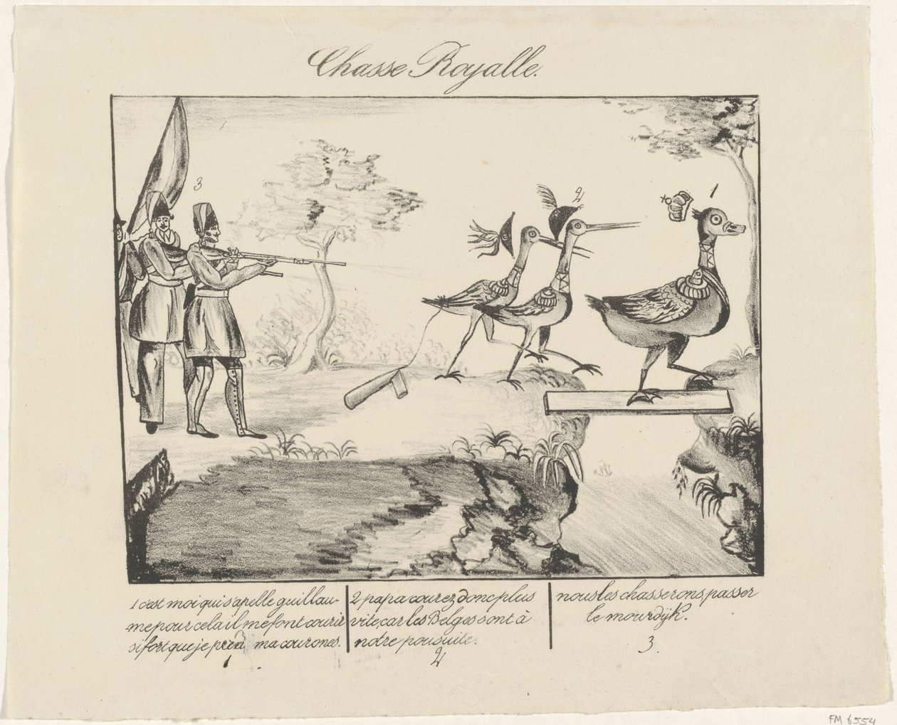 Királyi vadászat, 1830 Chasse Royalle (cím a tételen) alkotó: Anonymous