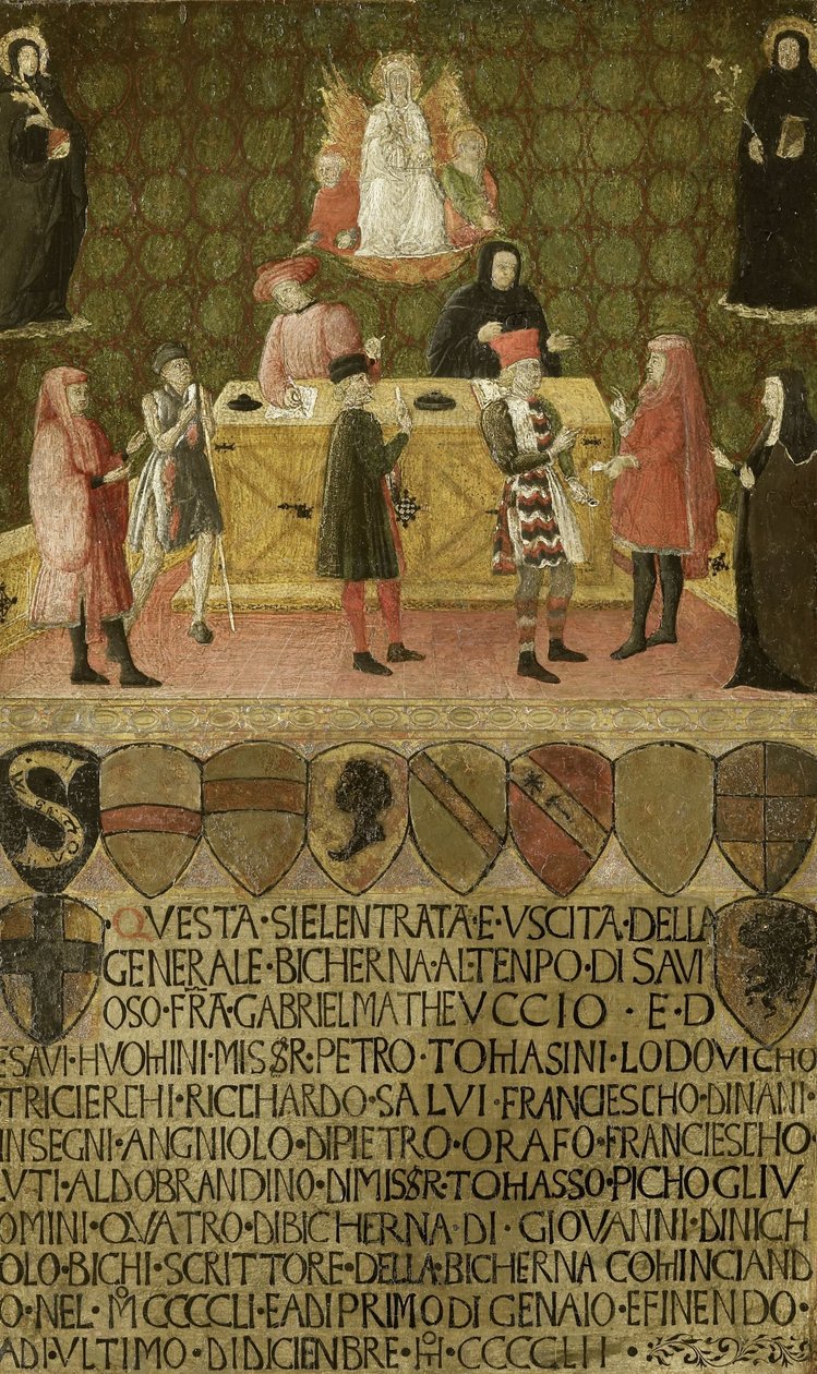 A sienai adóhivatal (Biccherna). alkotó: Anonymous