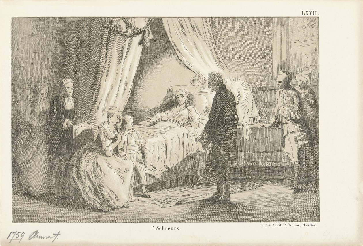 Anna hercegnő a halálos ágyán, 1759 alkotó: Anonymous