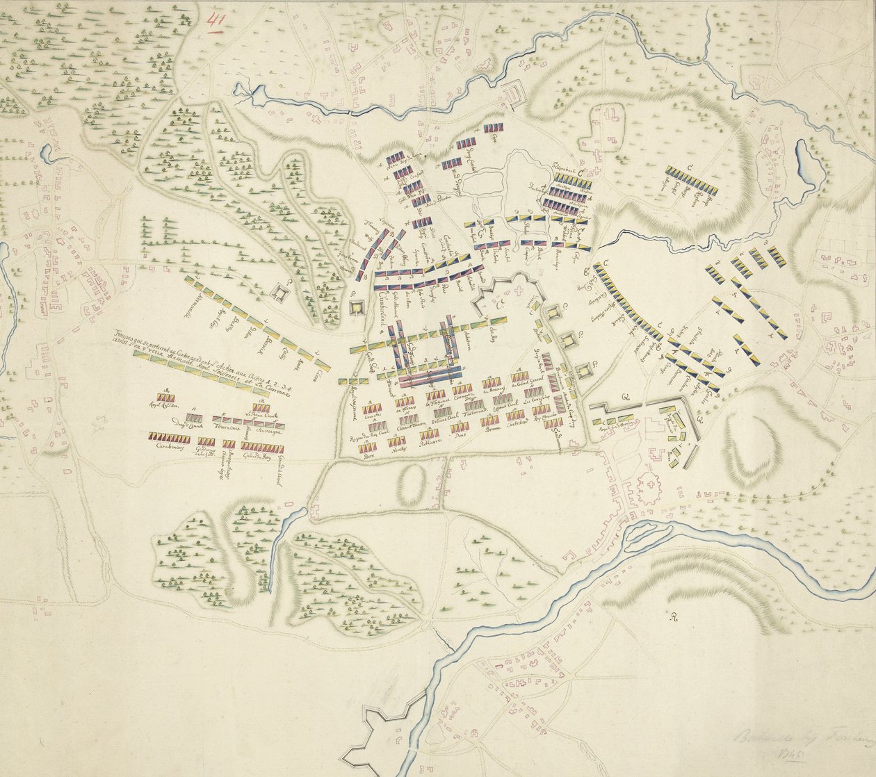 Harcrendek a fontenoyi csatában, 1745 alkotó: Anonymous