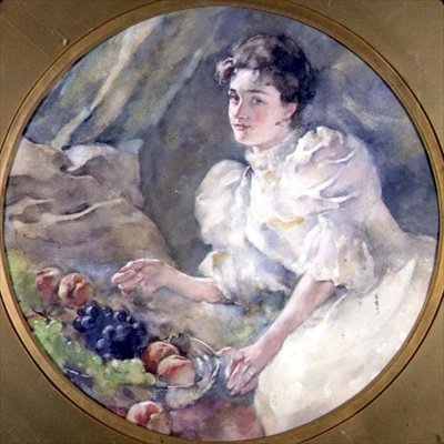 A gyümölcs elrendezése, 1885 körül (tondo) alkotó: Anonymous Anonymous