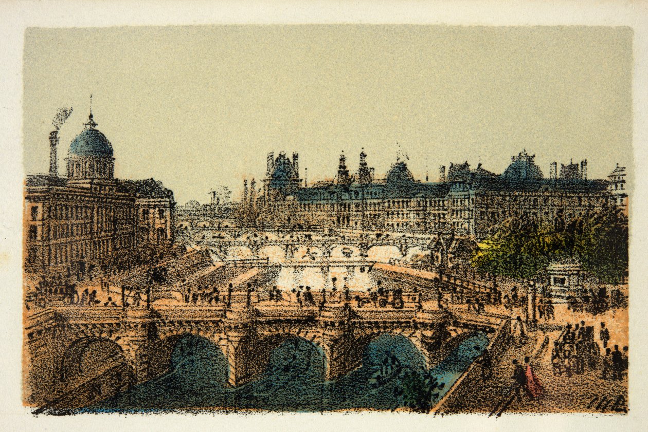 Párizs 1874: A Pont Neuf, Magángyűjtemény alkotó: Anonymous Anonymous