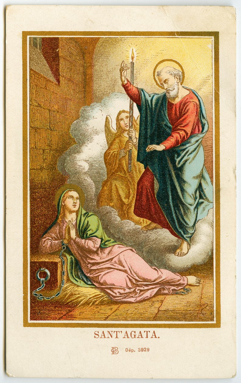 Jámbor kép: Szicíliai Agatha (kromolitográfia) alkotó: Anonymous Anonymous