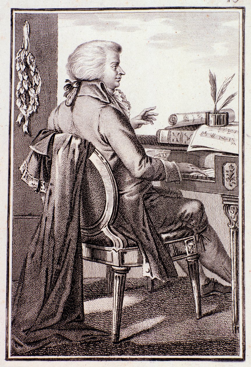 Johann Leopold Mozart portréja (metszet) alkotó: Anonymous Anonymous