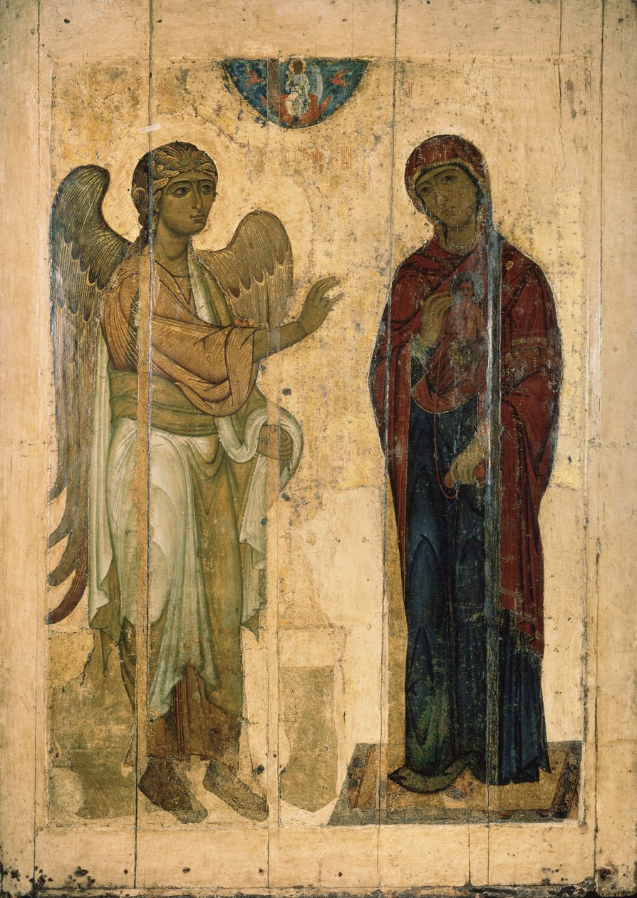 Ustyug Angyali üdvözlete, 1130-1140 alkotó: Anonymous Russian icon painter