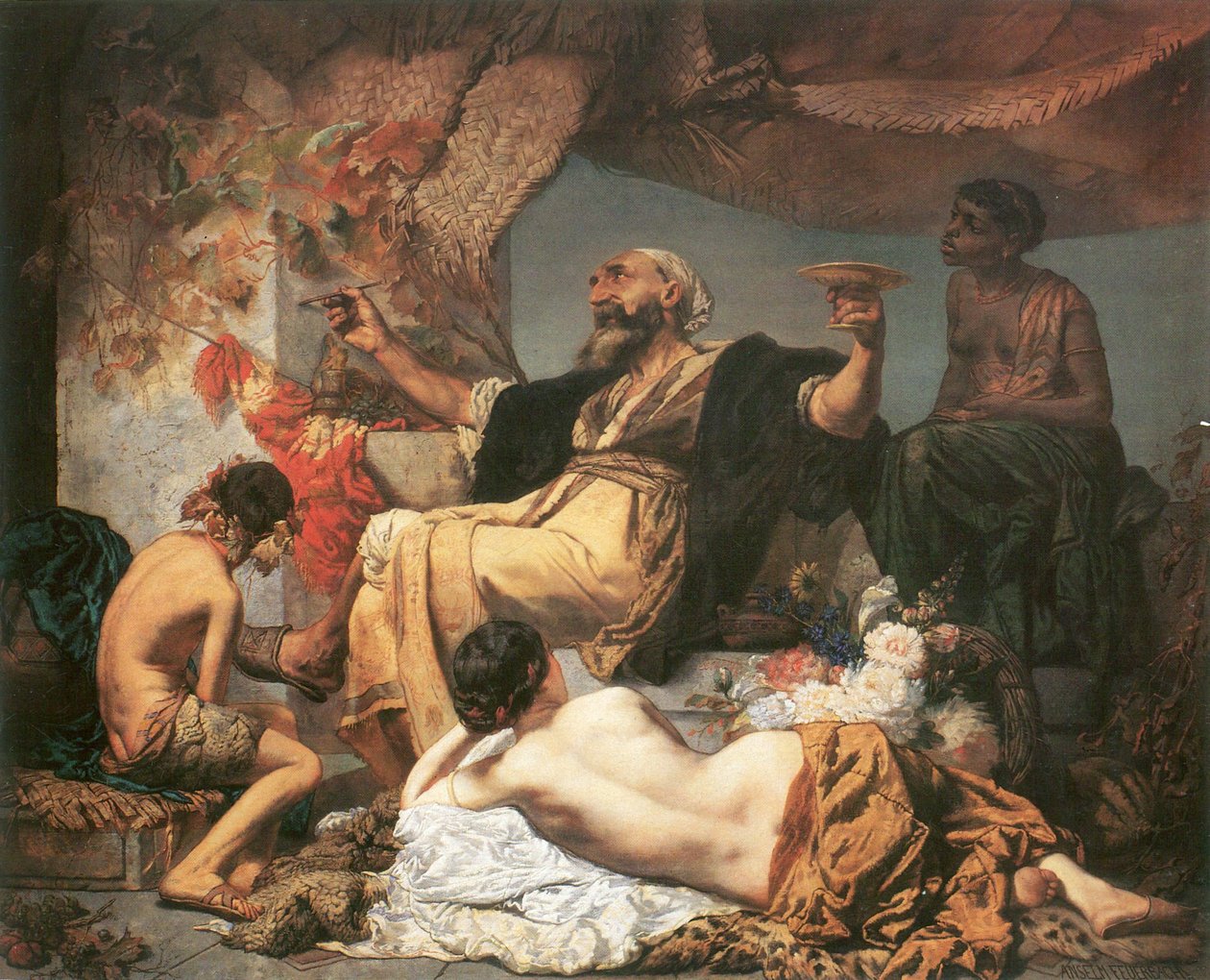Hafez a fogadó előtt alkotó: Anselm Feuerbach