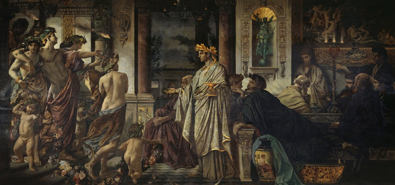 A lakoma. Platón után (második verzió) alkotó: Anselm Feuerbach