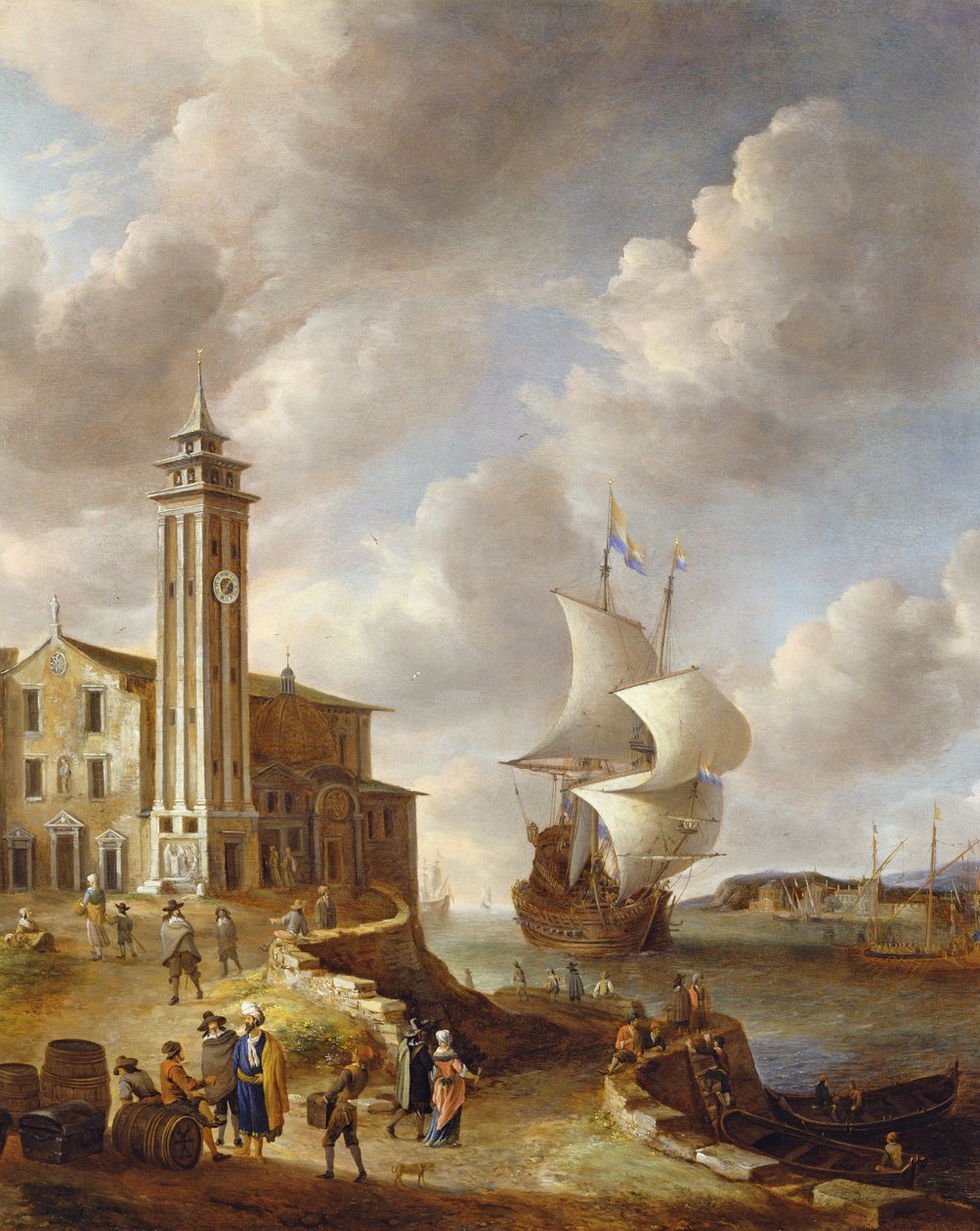 A heringcsomagoló torony, Amszterdam, figurákkal alkotó: Anthonie Beerstraten