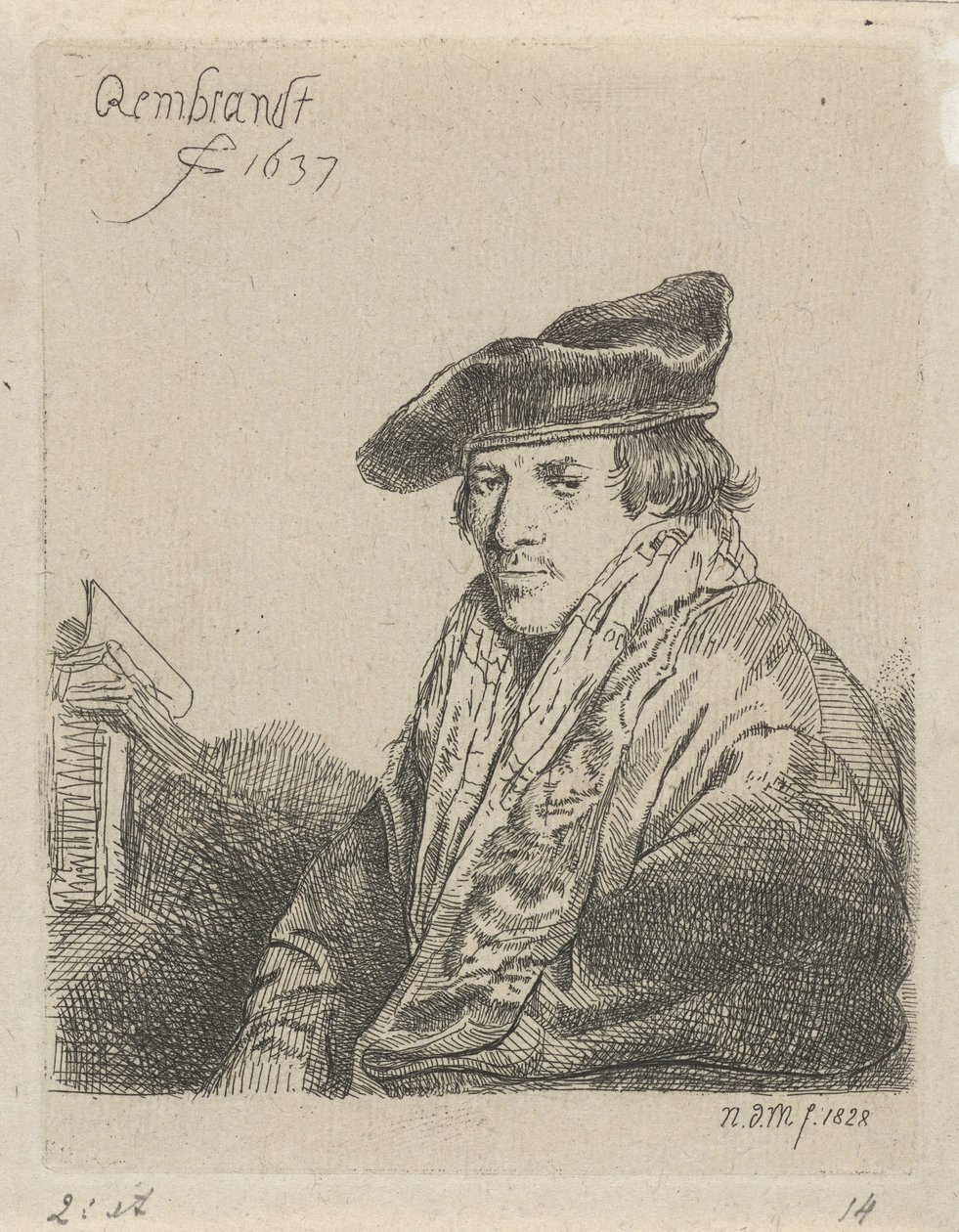 Fiatal férfi kalapban alkotó: Anthonie Willem Hendrik Nolthenius de Man