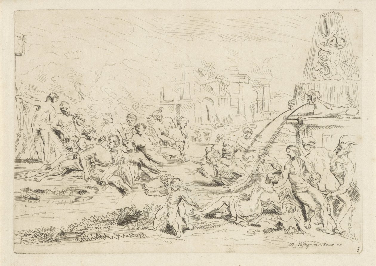 Fürdő szatírok egy nimfa The Bacchanal (sorozat címe) alkotó: Anthonie de Winter