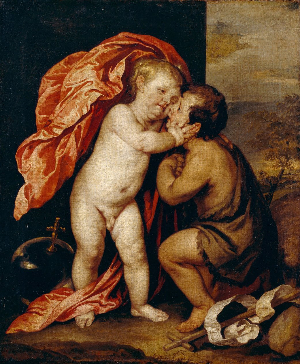 A csecsemők Krisztus és Keresztelő Szent János alkotó: Anthony van Dyck