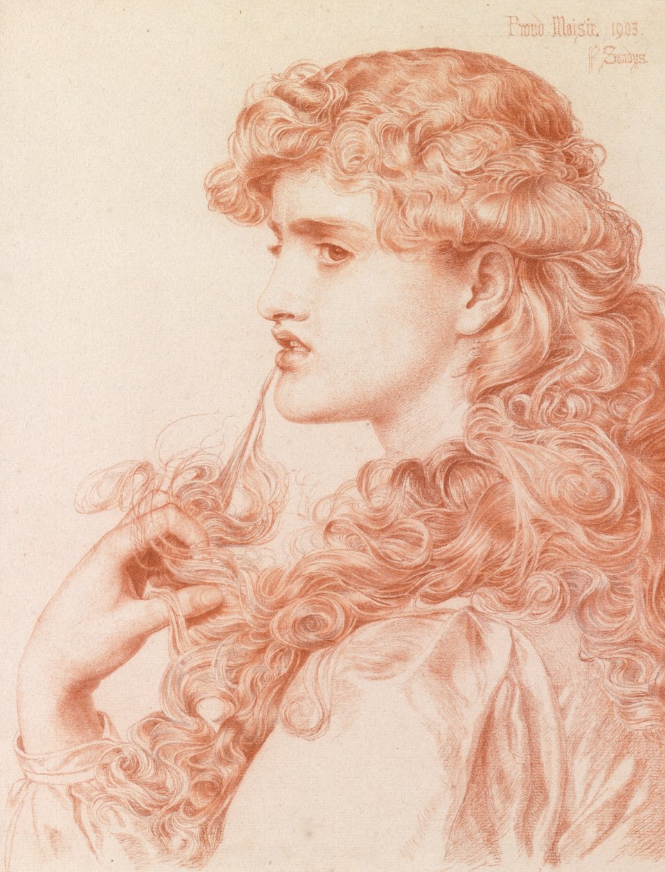 Büszke Maisie, 1903 (ceruza és vörös kréta, papír) alkotó: Anthony Frederick Augustus Sandys