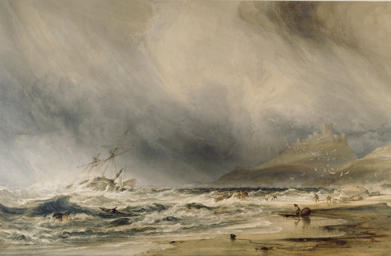 Bamburgh kastély, 1852 alkotó: Anthony Vandyke Copley Fielding