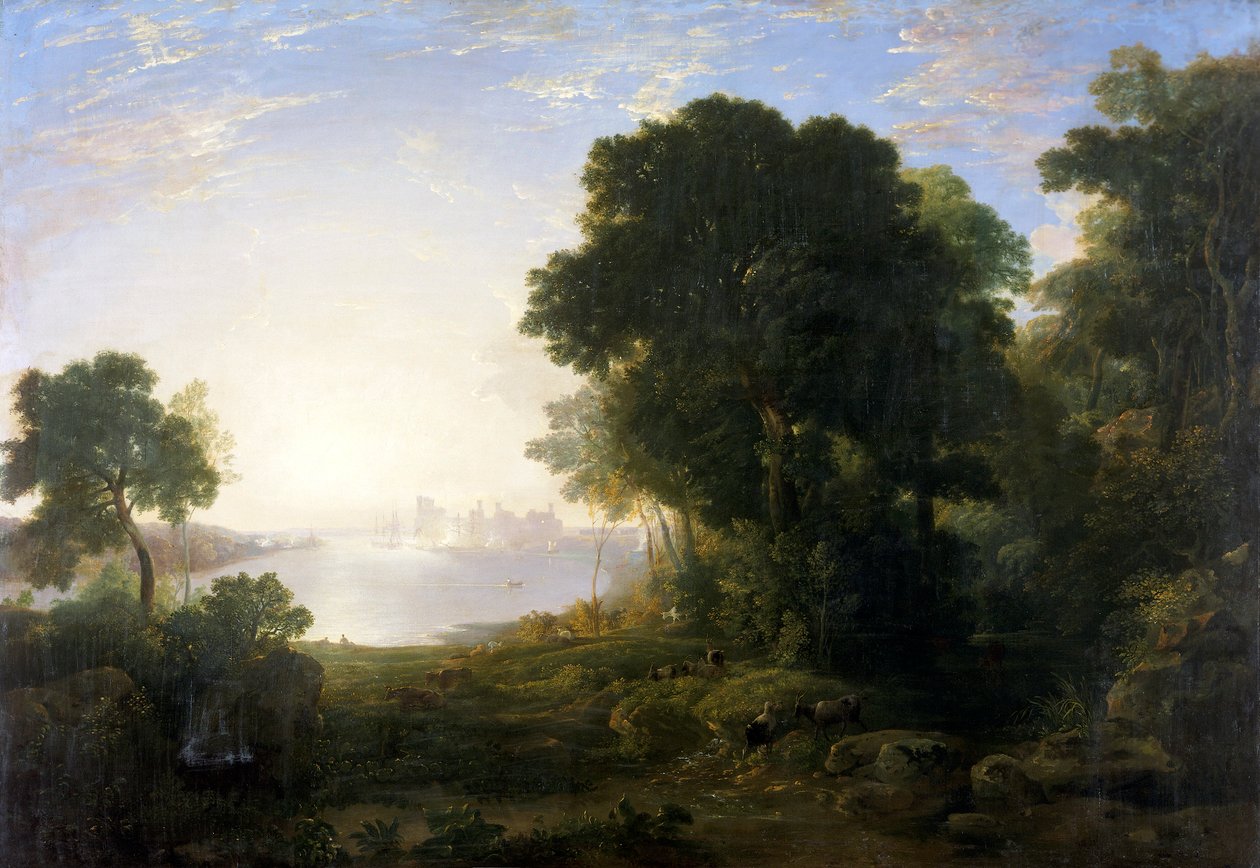 "Caernarvon Castle", 1815-1819 alkotó: Anthony Vandyke Copley Fielding