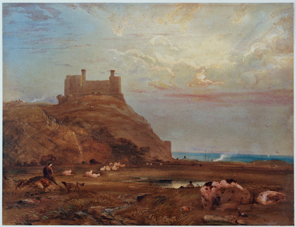 Harlech kastély, 1820 alkotó: Anthony Vandyke Copley Fielding