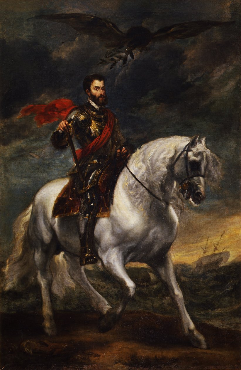 V. Károly császár lovas portréja alkotó: Anthony van Dyck