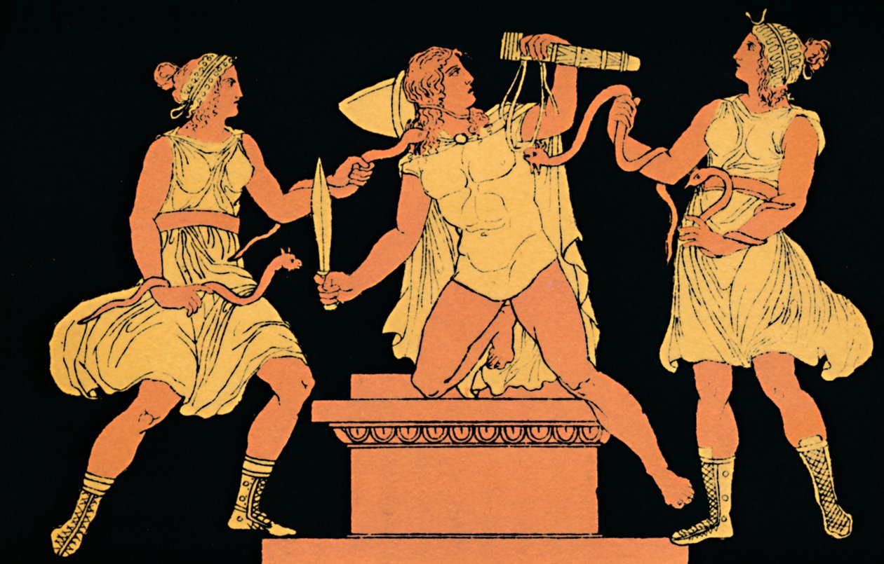 „A fúriák által üldözött Orestes”, 1880. alkotó: Antique